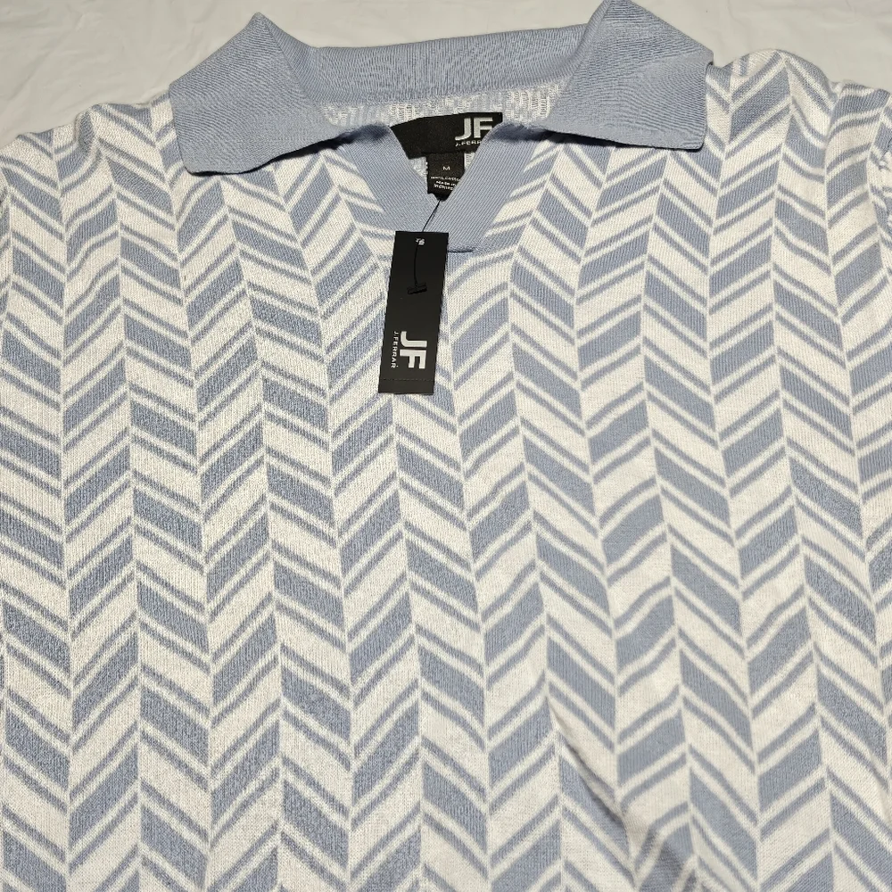 J. Ferrar Johnny Collar Mens Short Sleeve Polo Sweater NWT Size M - Picture 3 of 7
